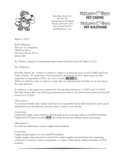 FDAzilla 483 Response Best Buy Bones, Mount Morris | February 2023