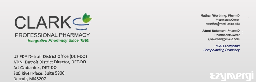 FDANews 483R Clark Professional Pharmacy, LLC Jan 29 2016 top