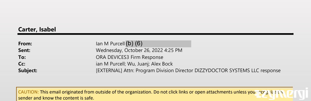 FDANews 483R DIZZYDOCTOR SYSTEMS LLC Oct 14 2022 top