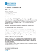 FDAzilla 483 Response Good Day Pharmacy, Loveland | July 2016