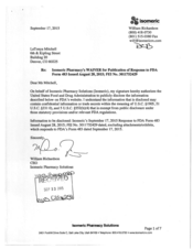 FDAzilla 483 Response Isomeric Pharmacy Solutions | Mar 2017