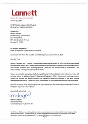 FDAzilla 483 Response Lannett, Carmel | December 2019