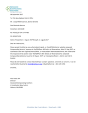 FDAzilla 483 Response New England Life Care, dba Advanced Co | 2017