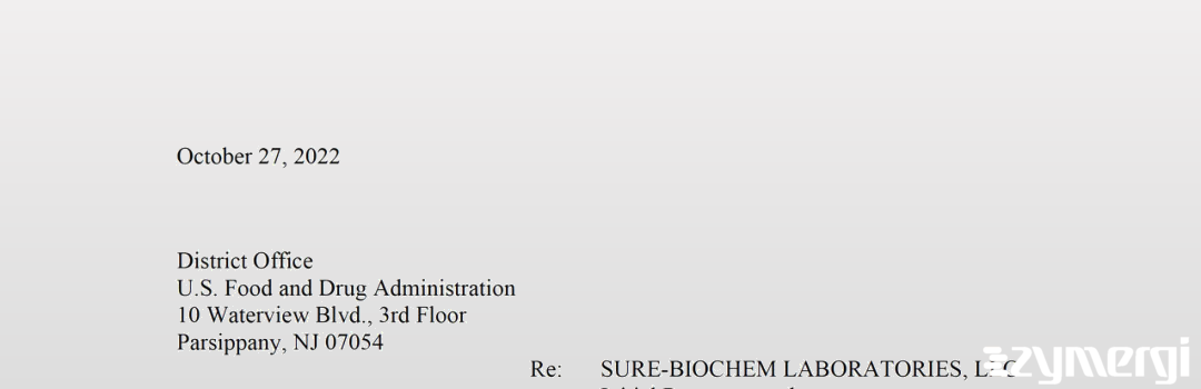FDANews 483R Sure-Biochem Laboratories, LLC Oct 7 2022 top
