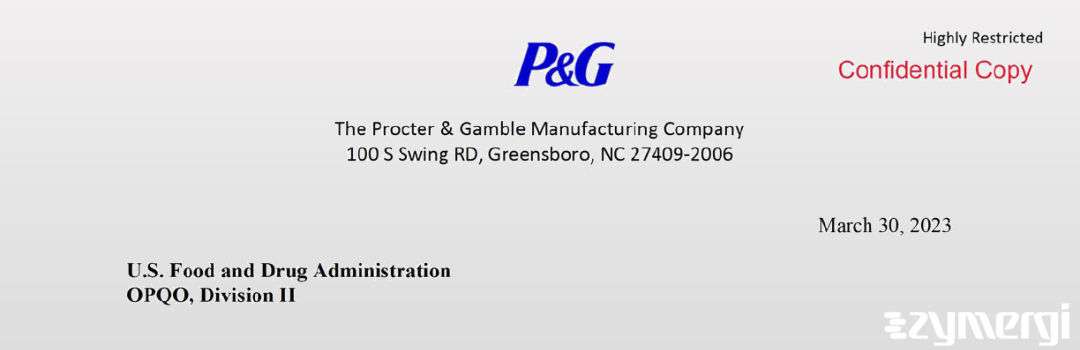 FDANews 483R The Procter & Gamble Manufacturing Company Mar 10 2023 top