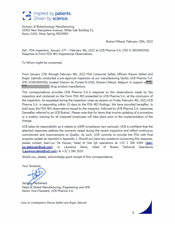 FDAzilla 483 Response UCB Pharma, Braine-L'Alleud | February 2022