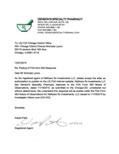 483 Response Wellcare Rx Investments dba Denson's Spe | 2015