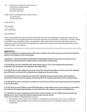 FDAzilla 483 Response Whole Foods Market North Atlantic Kitche | 2016