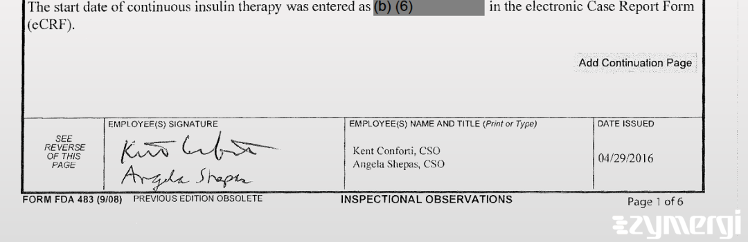 Kent A. Conforti FDA Investigator Angela Shepas FDA Investigator 