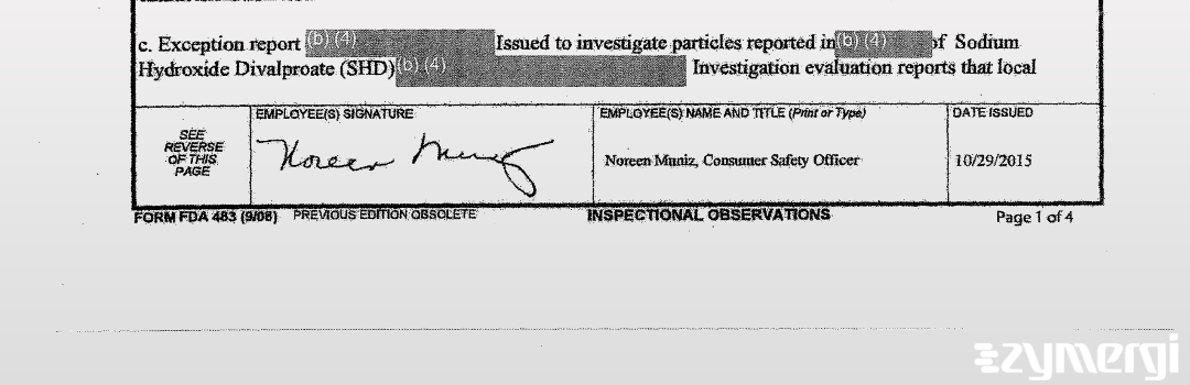 Noreen Muniz FDA Investigator 