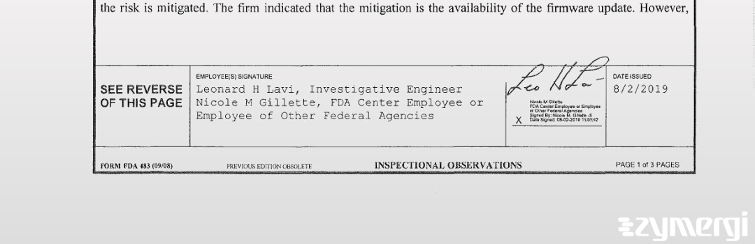 Leonard H. Lavi FDA Investigator Nicole M. Gillette FDA Investigator 