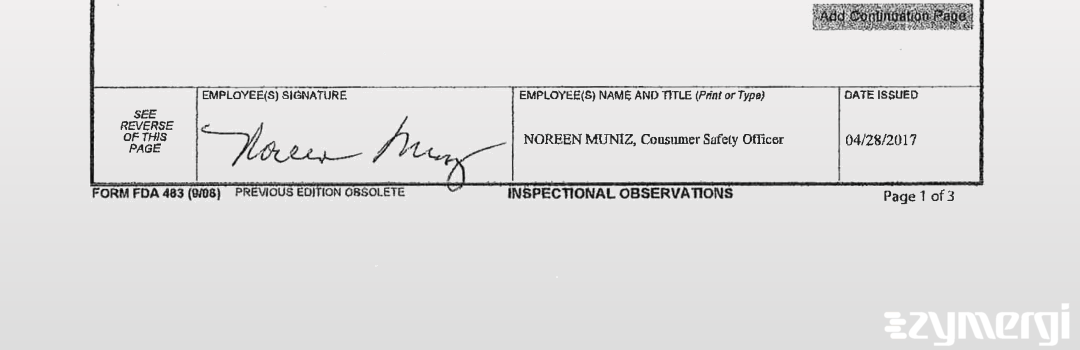 Noreen Muniz FDA Investigator 