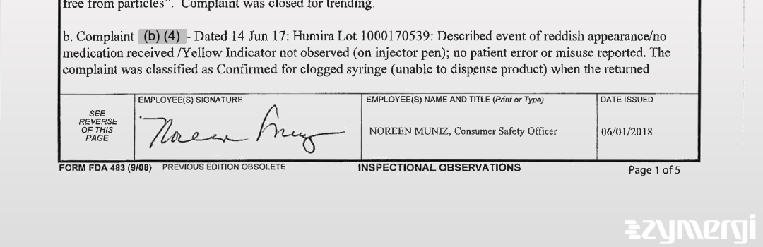 Noreen Muniz FDA Investigator