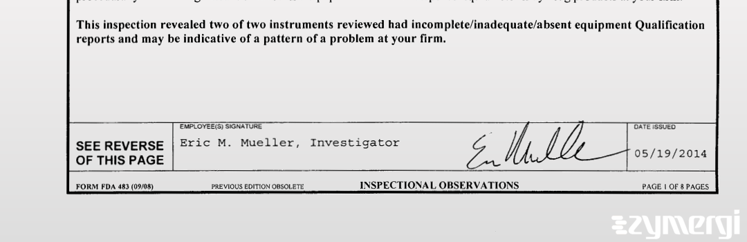 Eric M. Mueller FDA Investigator 