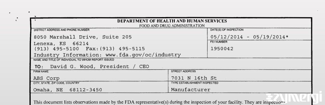 FDANews 483 ABS Corp May 19 2014 top