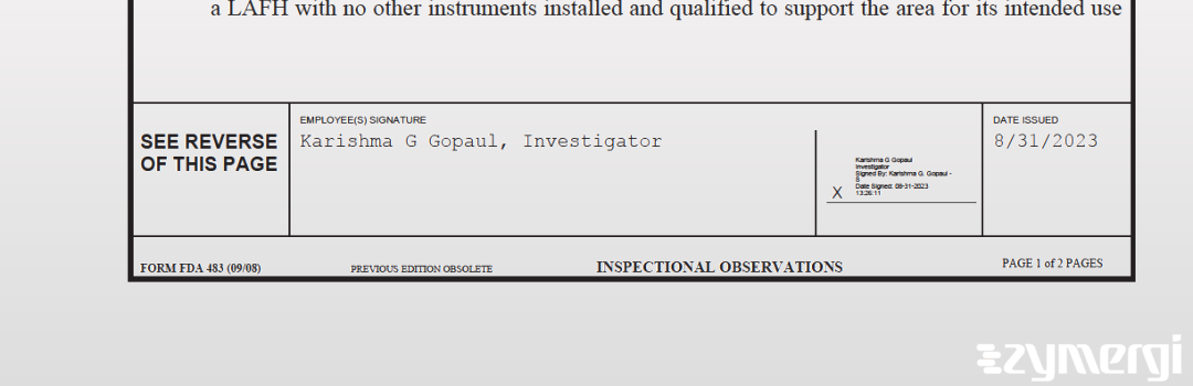 Karishma G. Gopaul FDA Investigator 