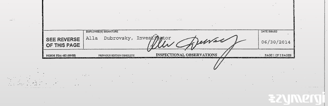 Alla Dubrovsky FDA Investigator 