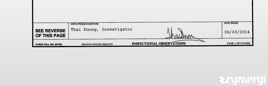 Thai T. Duong FDA Investigator