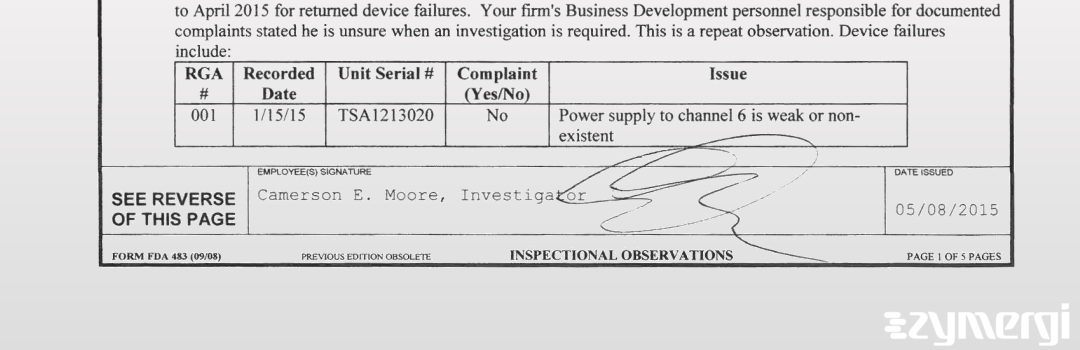 Camerson E. Moore FDA Investigator 