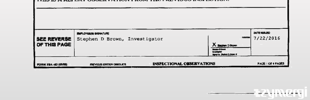 Stephen D. Brown FDA Investigator