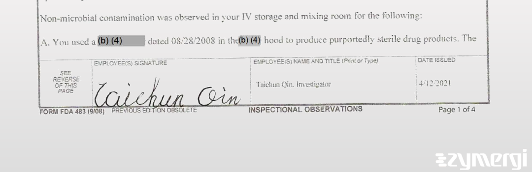 Taichun Qin FDA Investigator 