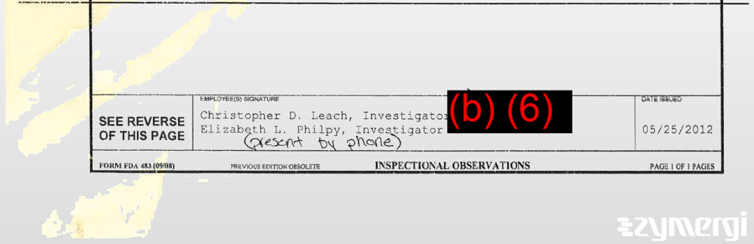 Christopher D. Leach FDA Investigator 