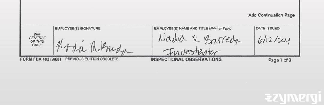 Nadia R. Barreda FDA Investigator 