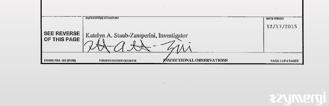 Katelyn A. Staub-Zamperini FDA Investigator 