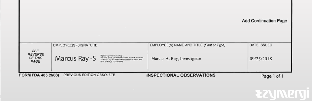 Marcus A. Ray FDA Investigator