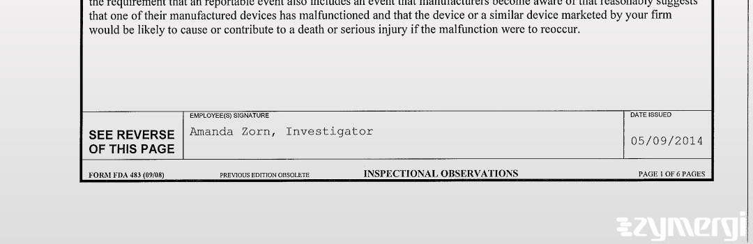 Amanda S. Zorn FDA Investigator 