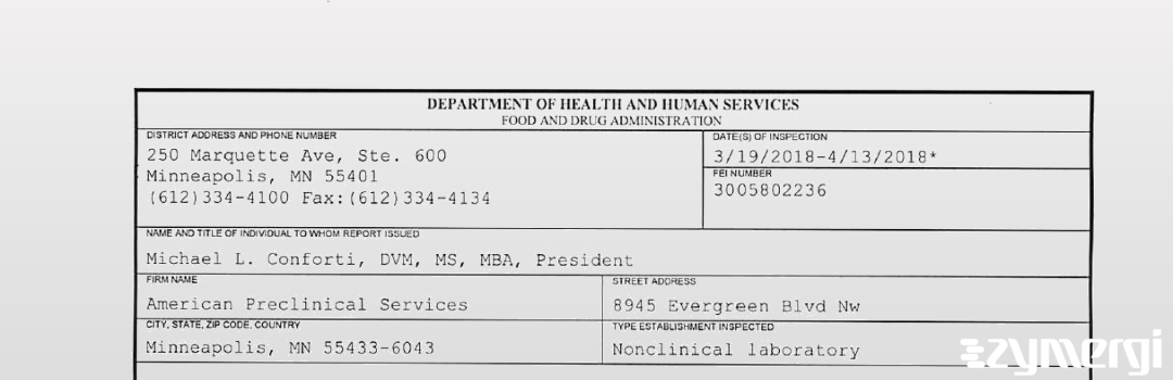 FDANews 483 American Preclinical Services Apr 13 2018 top