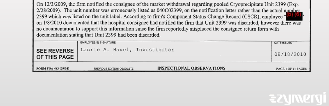 Laurie A. Haxel FDA Investigator 