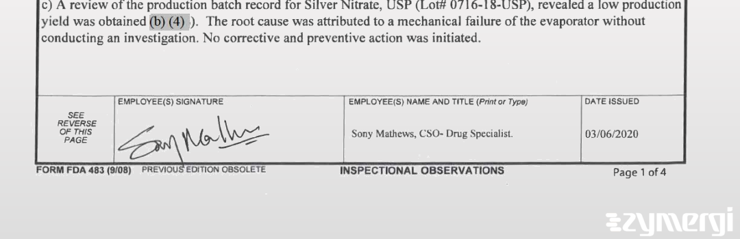 Sony Mathews FDA Investigator
