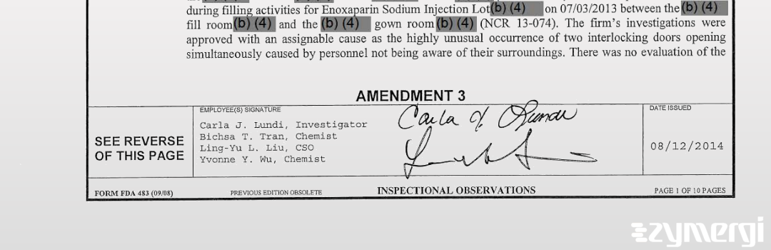 Carla J. Lundi FDA Investigator Ling-Yu L. Liu FDA Investigator Bichsa T. Tran FDA Investigator Yvonne Y. Wu FDA Investigator 