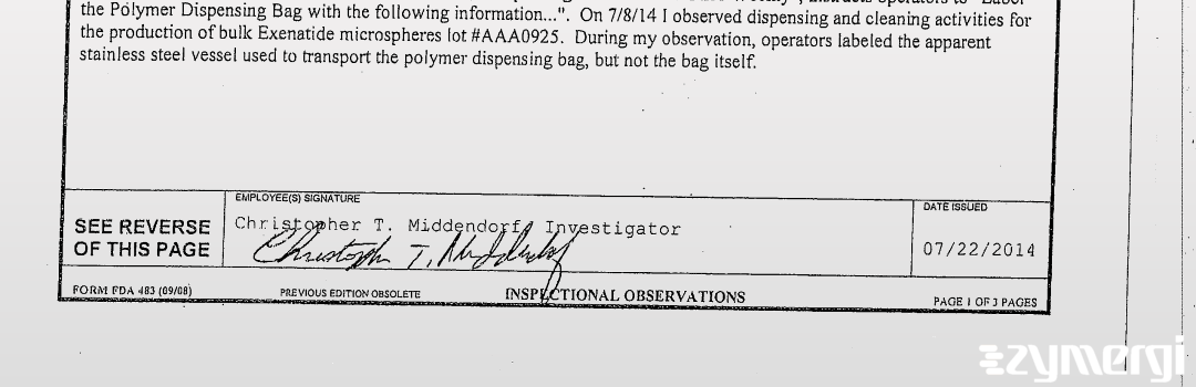 Christopher T. Middendorf FDA Investigator 