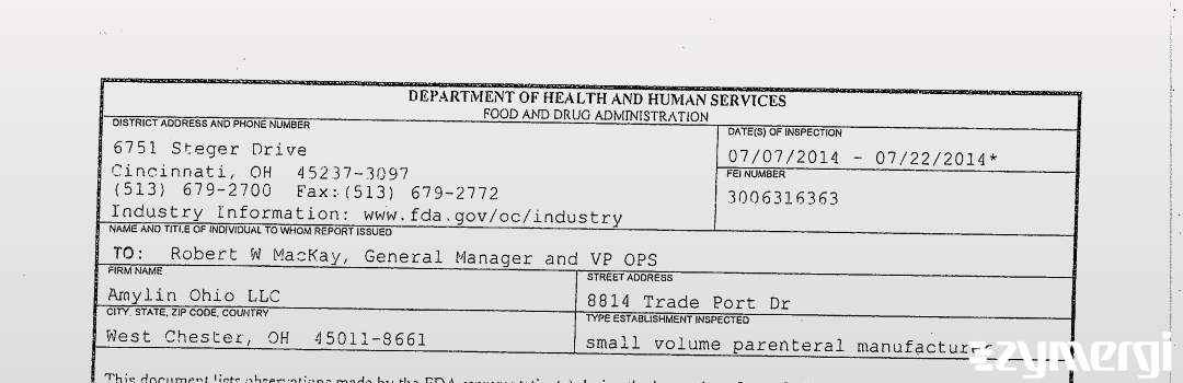 FDANews 483 Amylin Ohio LLC Jul 22 2014 top