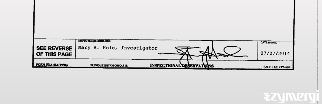 Mary R. Hole FDA Investigator