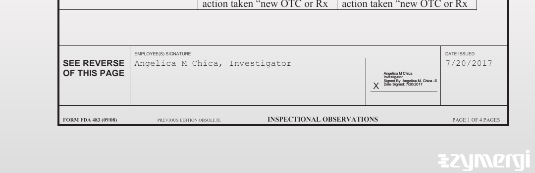 Angelica M. Chica FDA Investigator