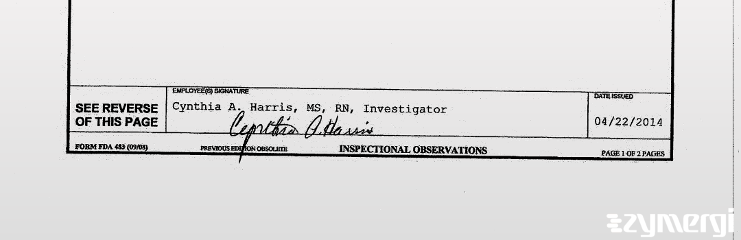 Cynthia A. Harris FDA Investigator Toyin B. Oladimeji FDA Investigator 