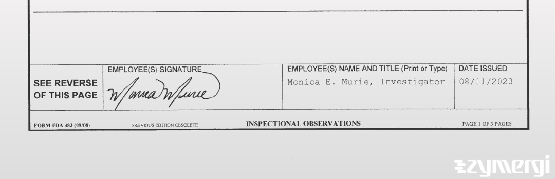 Monica E. Murie FDA Investigator 