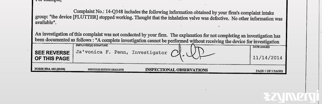 Javonica F. Penn FDA Investigator 