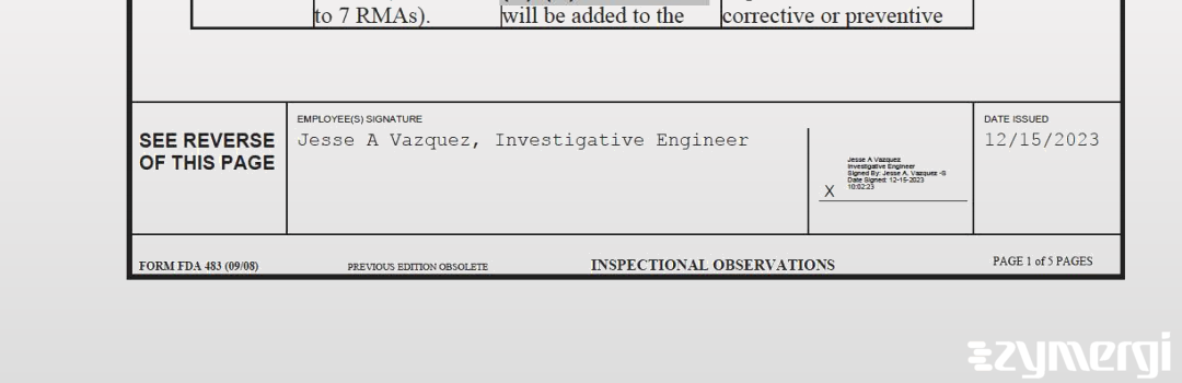 Jesse A. Vazquez FDA Investigator