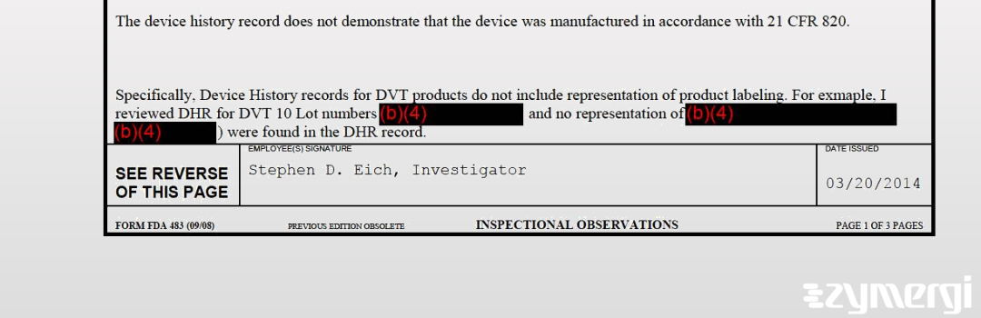 Stephen D. Eich FDA Investigator 