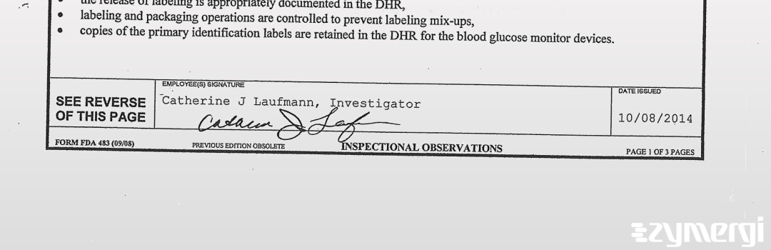 Catherine J. Laufmann FDA Investigator 
