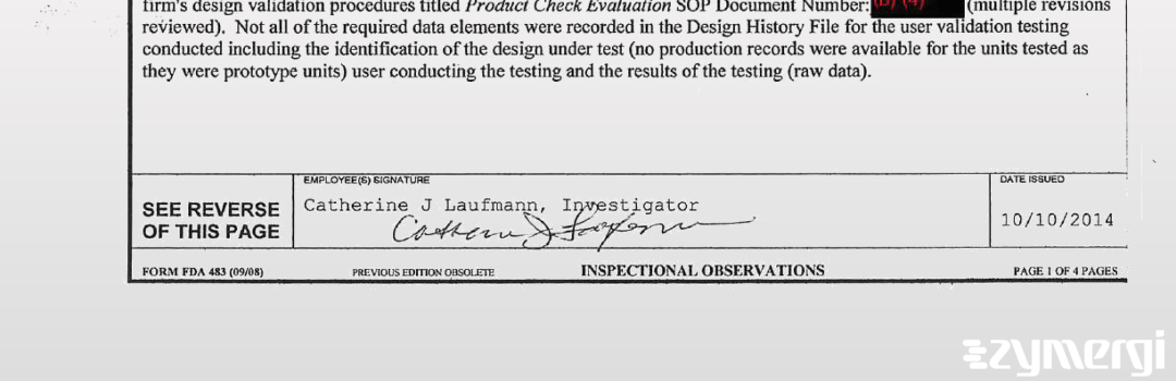 Catherine J. Laufmann FDA Investigator 