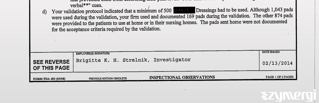 Brigitte K. Strelnik FDA Investigator 