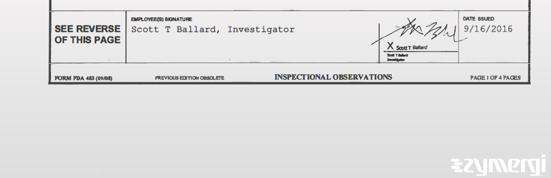 Scott T. Ballard FDA Investigator 