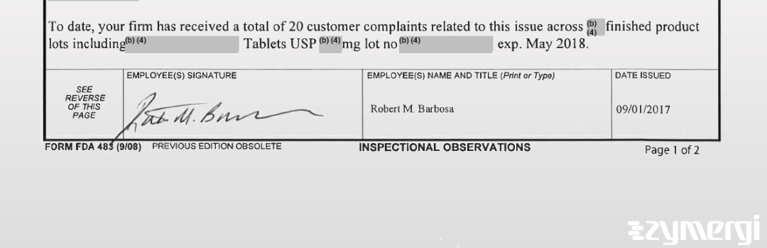 Robert M. Barbosa FDA Investigator