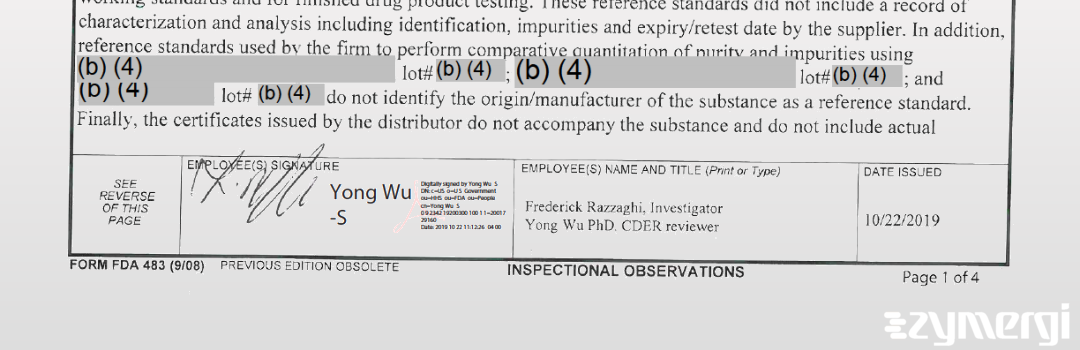 Frederick Razzaghi FDA Investigator 