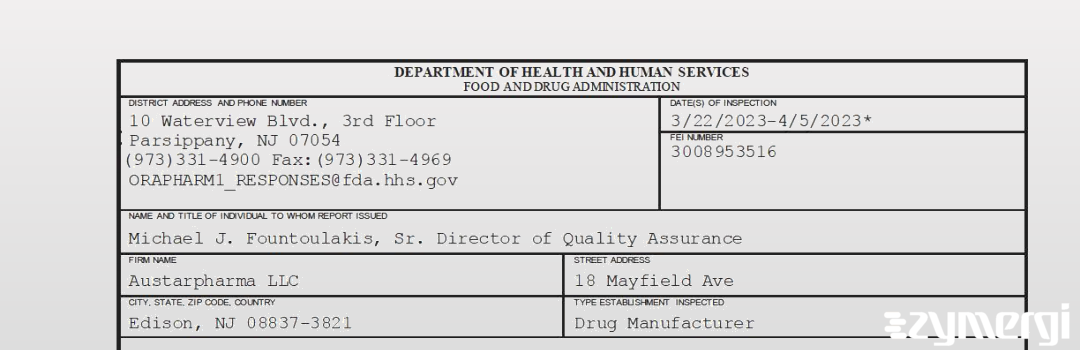 FDANews 483 Austarpharma LLC Apr 5 2023 top